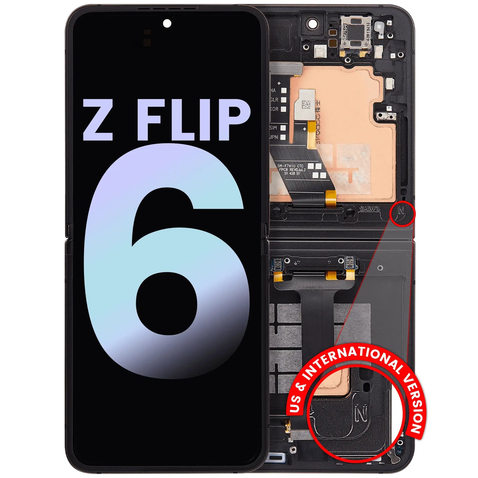 Samsung Galaxy Z Flip 6 Inner Display Screen | Original Folding Main Screen Replacement | Complete Display Assembly